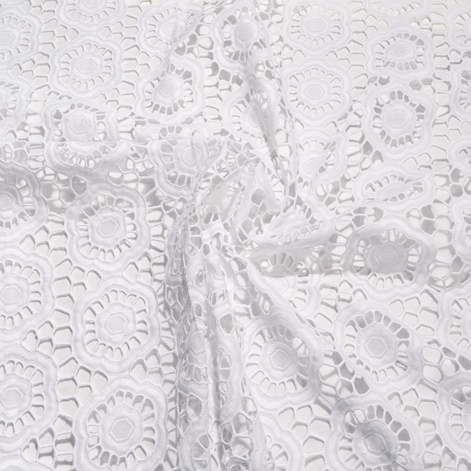 Geo Floral Open Work Embroidered Pure Cotton