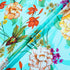 Multi Floral Printed Turquoise Silk Crêpe de Chine