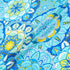 Blue & Yellow Geometric Floral Printed Silk Crêpe