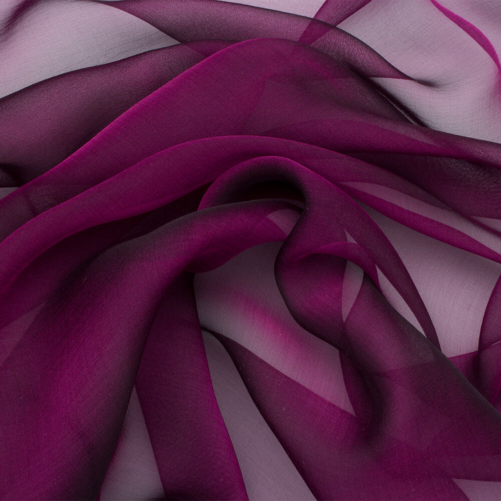 Plum Purple & Black Shot Silk Chiffon