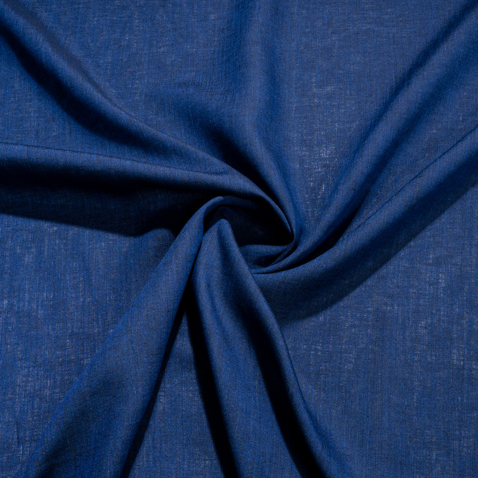 Dark Sky Blue Plain Italian Pure Linen