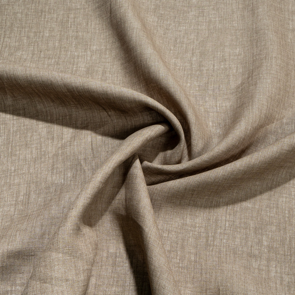 Dark Oatmeal Plain Italian Pure Linen