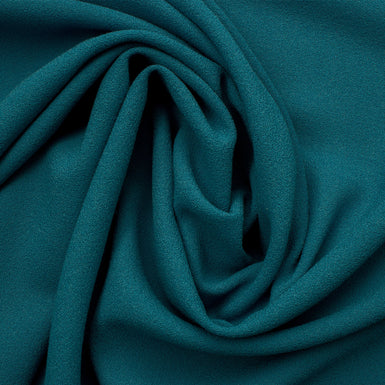 Mid Blue Turquoise Single Wool Crêpe