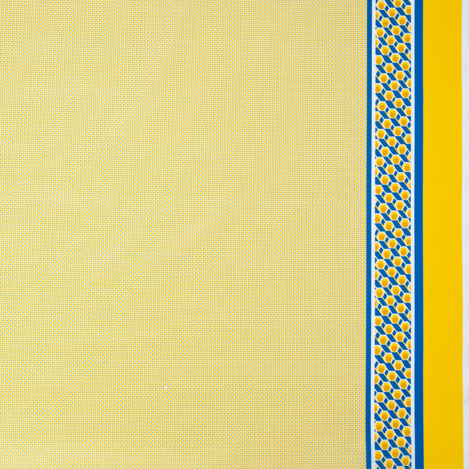 Lemon Spot Blue Dash Printed Pure Cotton
