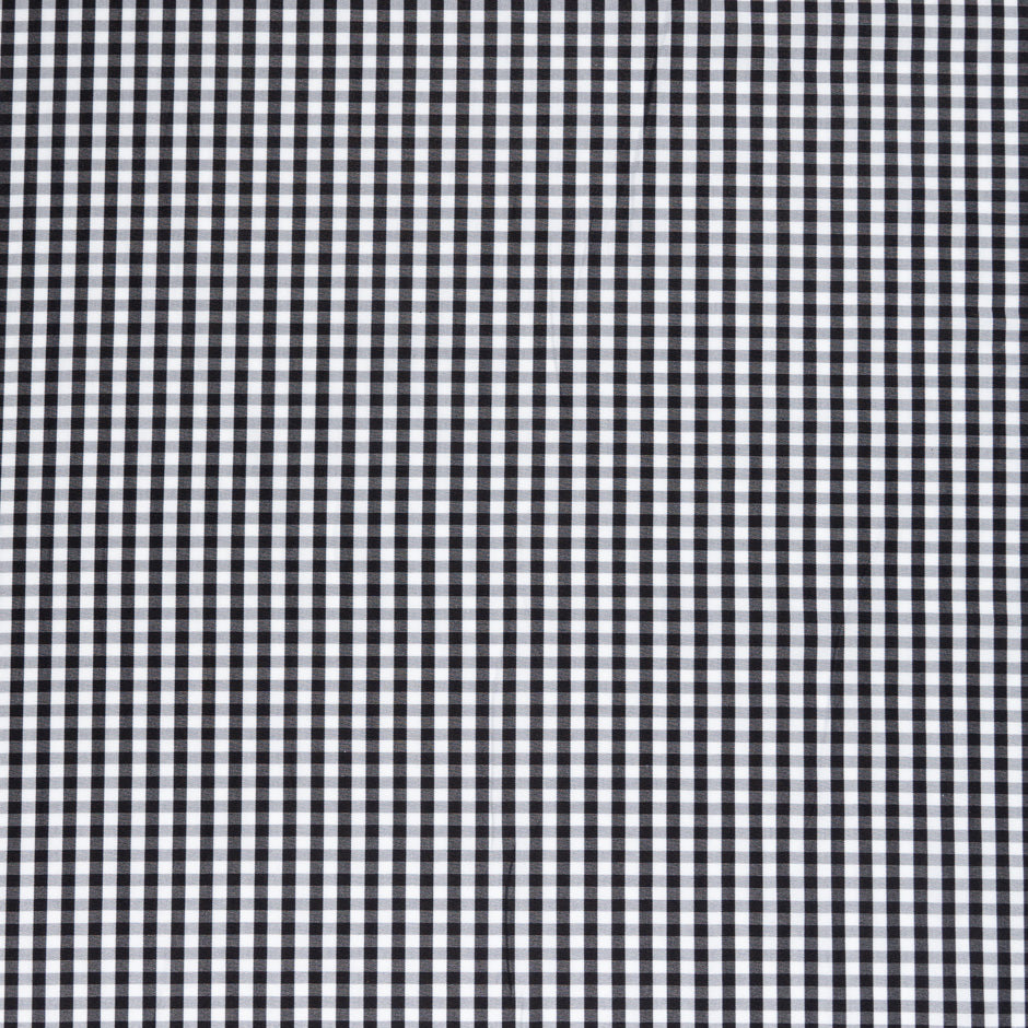 Black & White Gingham Check Shirting Cotton