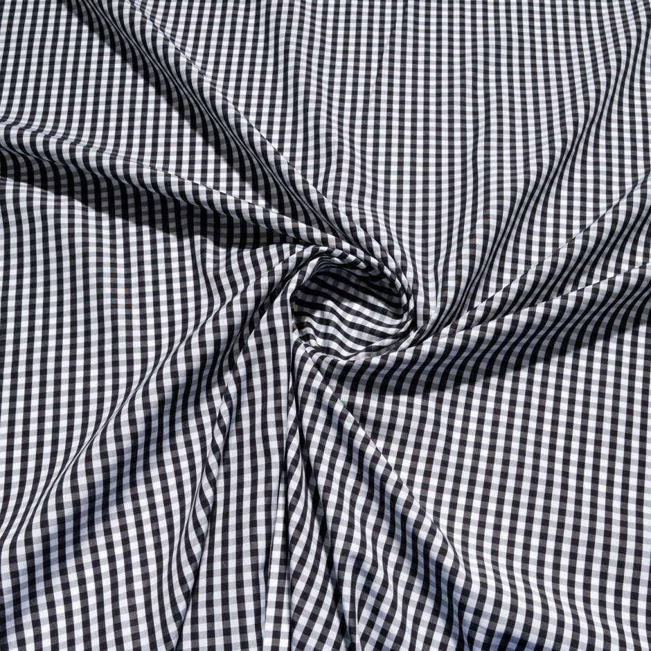Black & White Gingham Check Shirting Cotton