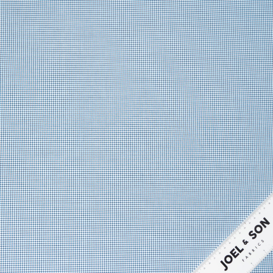 Blue Checkered Superfine Silk Blend Shirting