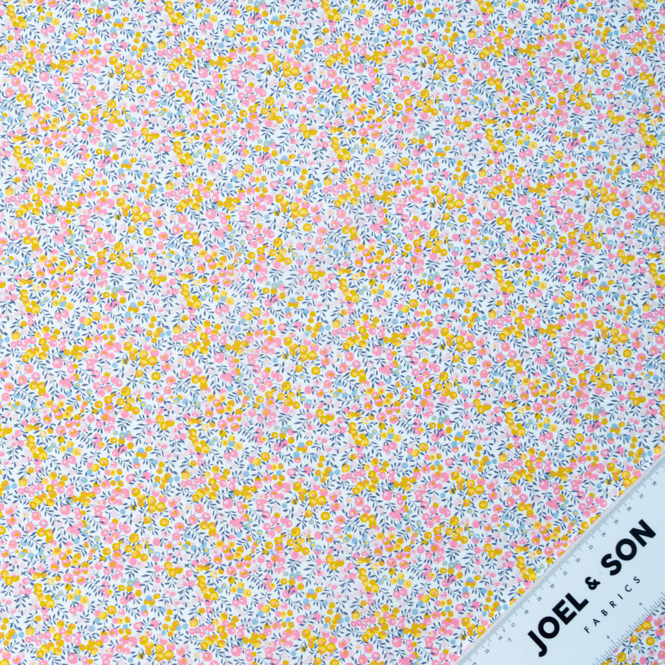 Yellow & Pink 'Wiltshire' Liberty Cotton Tana Lawn