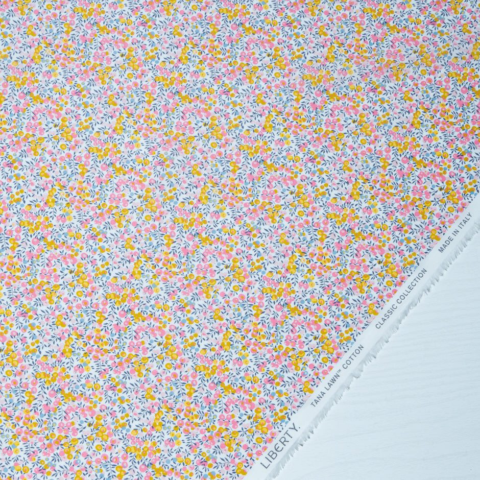 Yellow & Pink 'Wiltshire' Liberty Cotton Tana Lawn