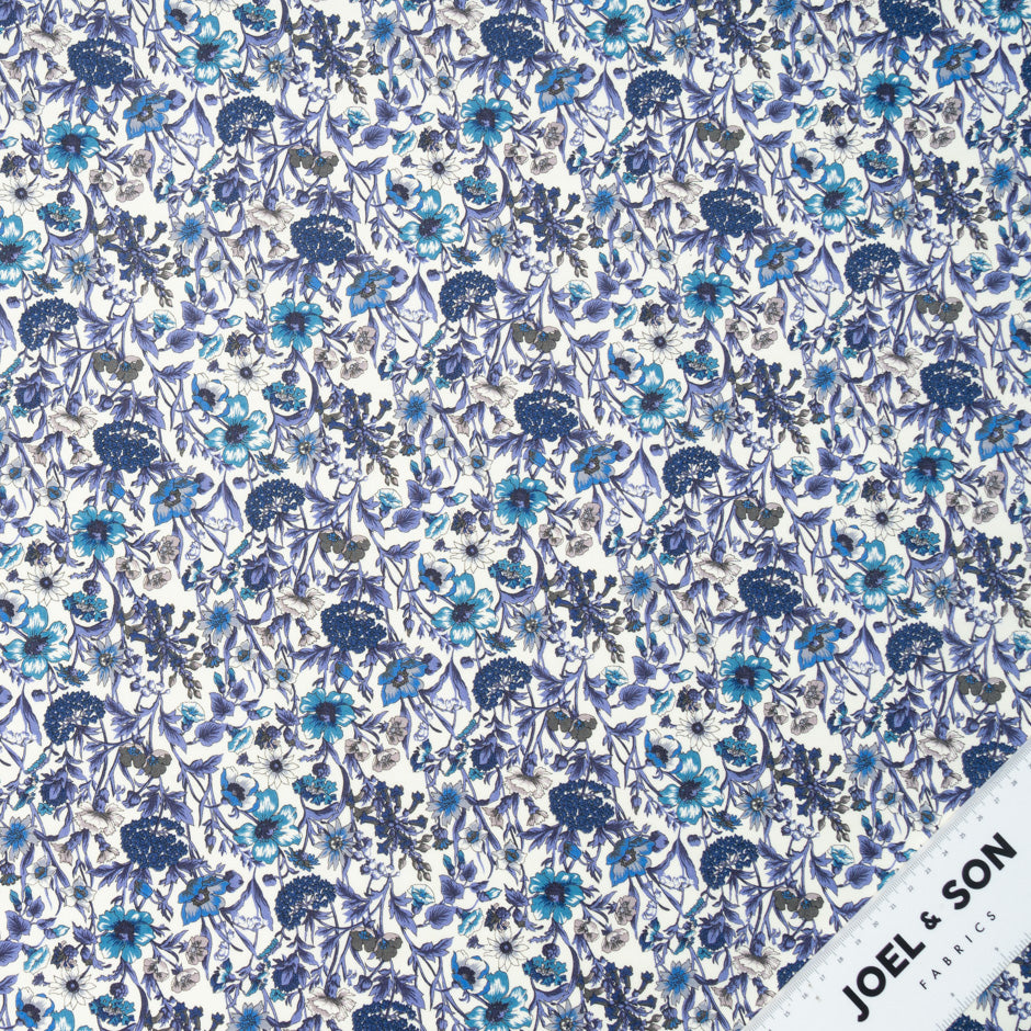 Blue 'Rachel Meadow' Liberty Cotton Tana Lawn