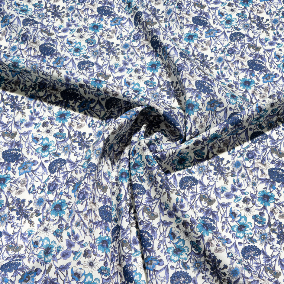 Blue 'Rachel Meadow' Liberty Cotton Tana Lawn