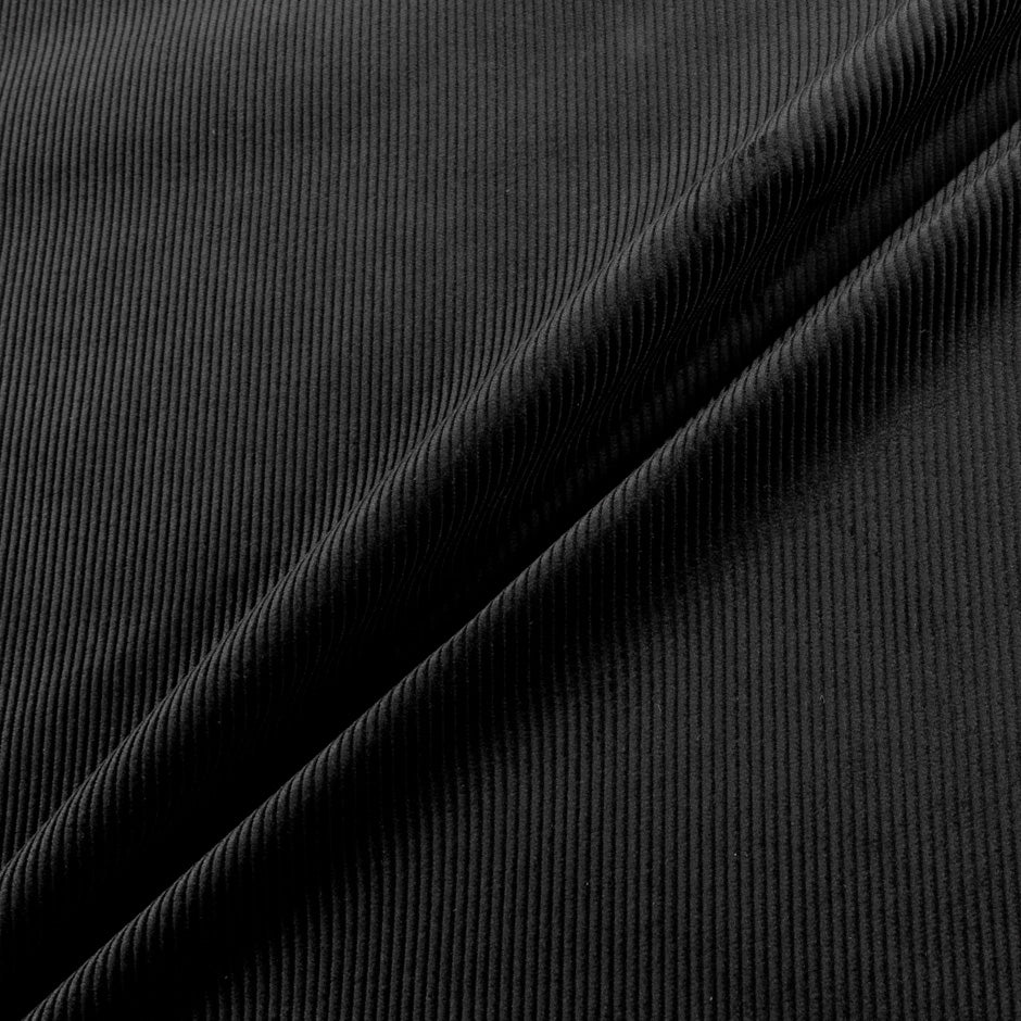 Black Ribbed Cotton Corduroy (A 2.40m Piece)