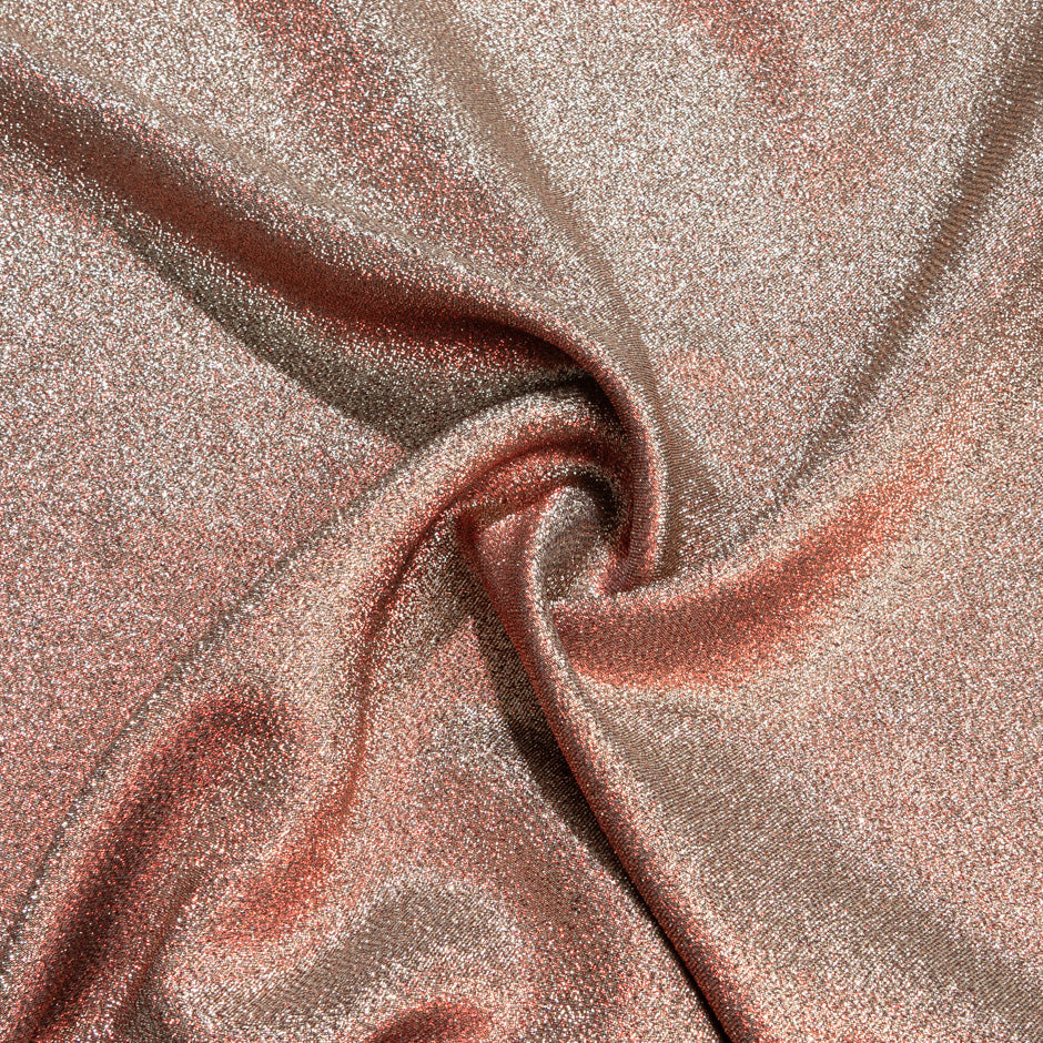 Two-Tone Cherry Red & Gold Metallic Crêpe Cloqué