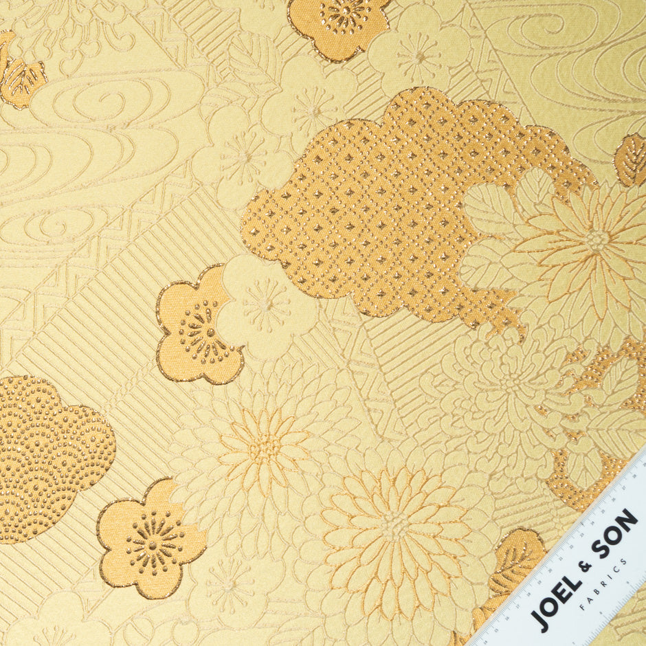 Yellow 'Landscape' Metallic Cloqué