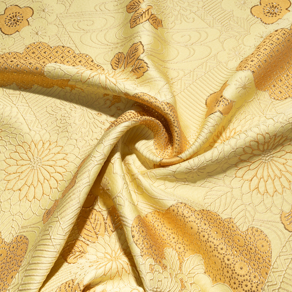 Yellow 'Landscape' Metallic Cloqué