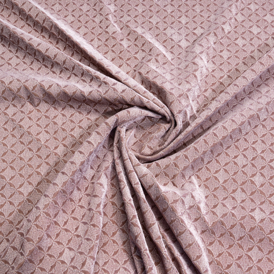 Dusty Pink Metallic Embroidered Velvet