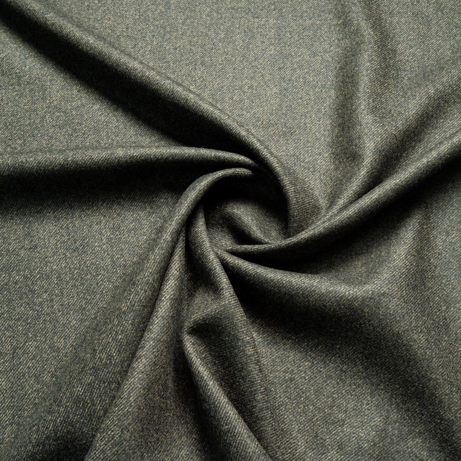 Navy & Olive Green Double-Faced Pure Wool