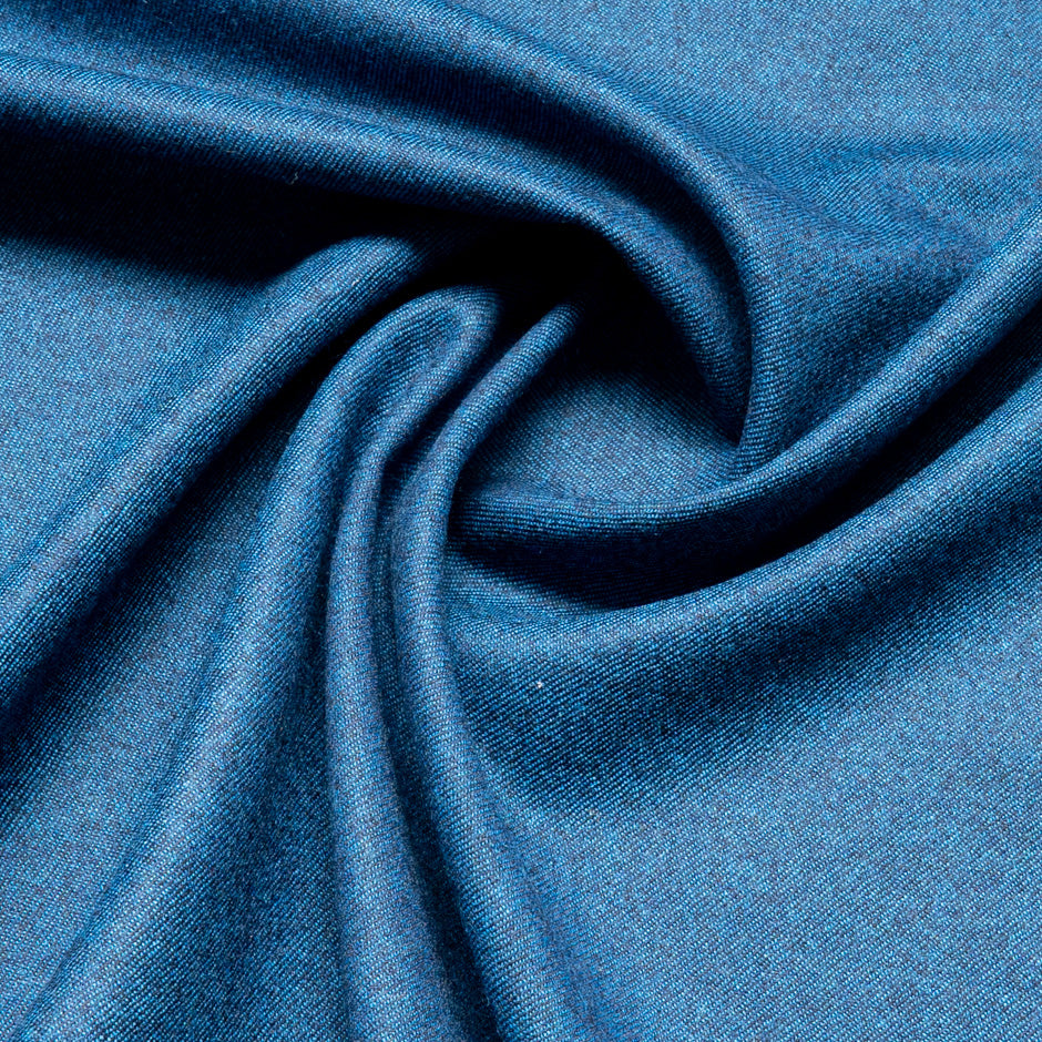 Rich Blue Super 130s Pure Wool Flannel