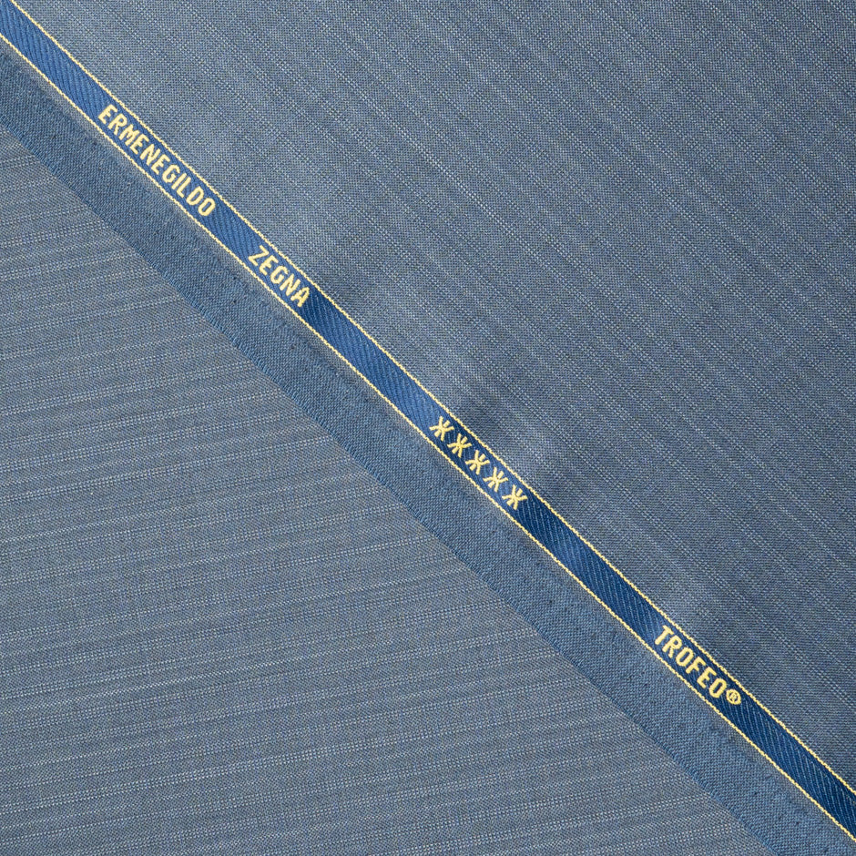 Blue Superfine Tropical Trofeo Pure Wool Suiting