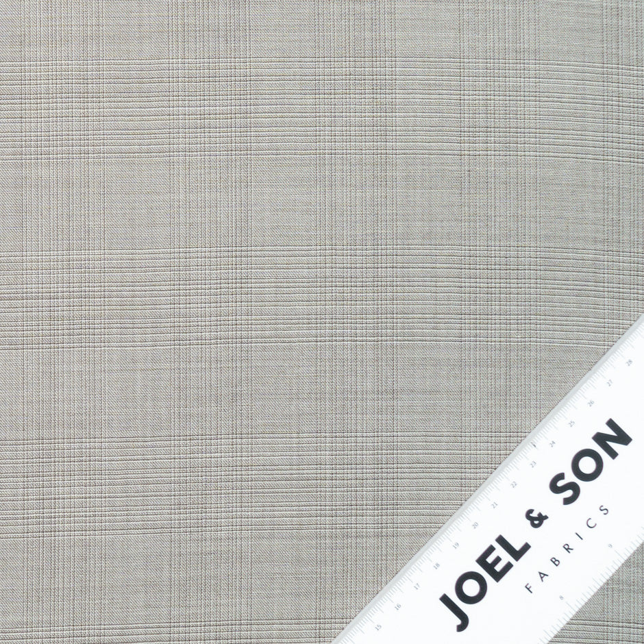 Soft Grey Check Superfine Trofeo Pure Wool Suiting (A 2.60m Piece)