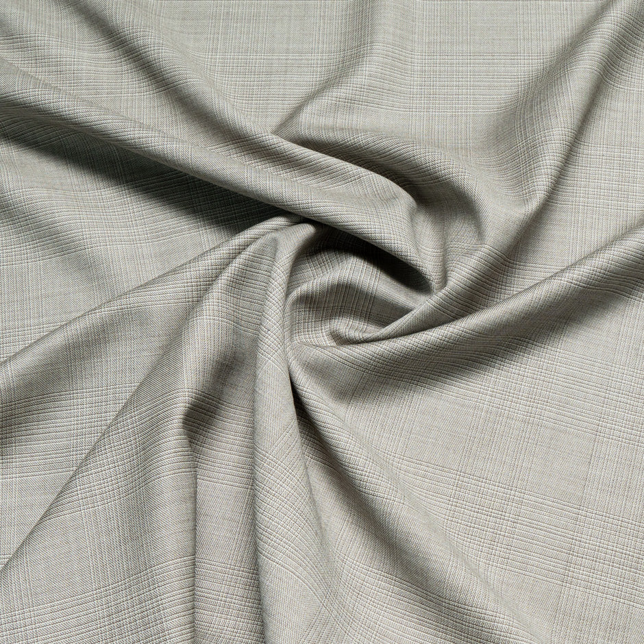 Soft Grey Check Superfine Trofeo Pure Wool Suiting (A 2.60m Piece)