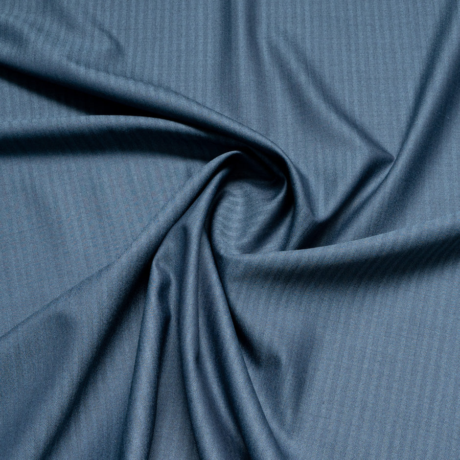 Blue Herringbone Trofeo Wool & Silk Blend