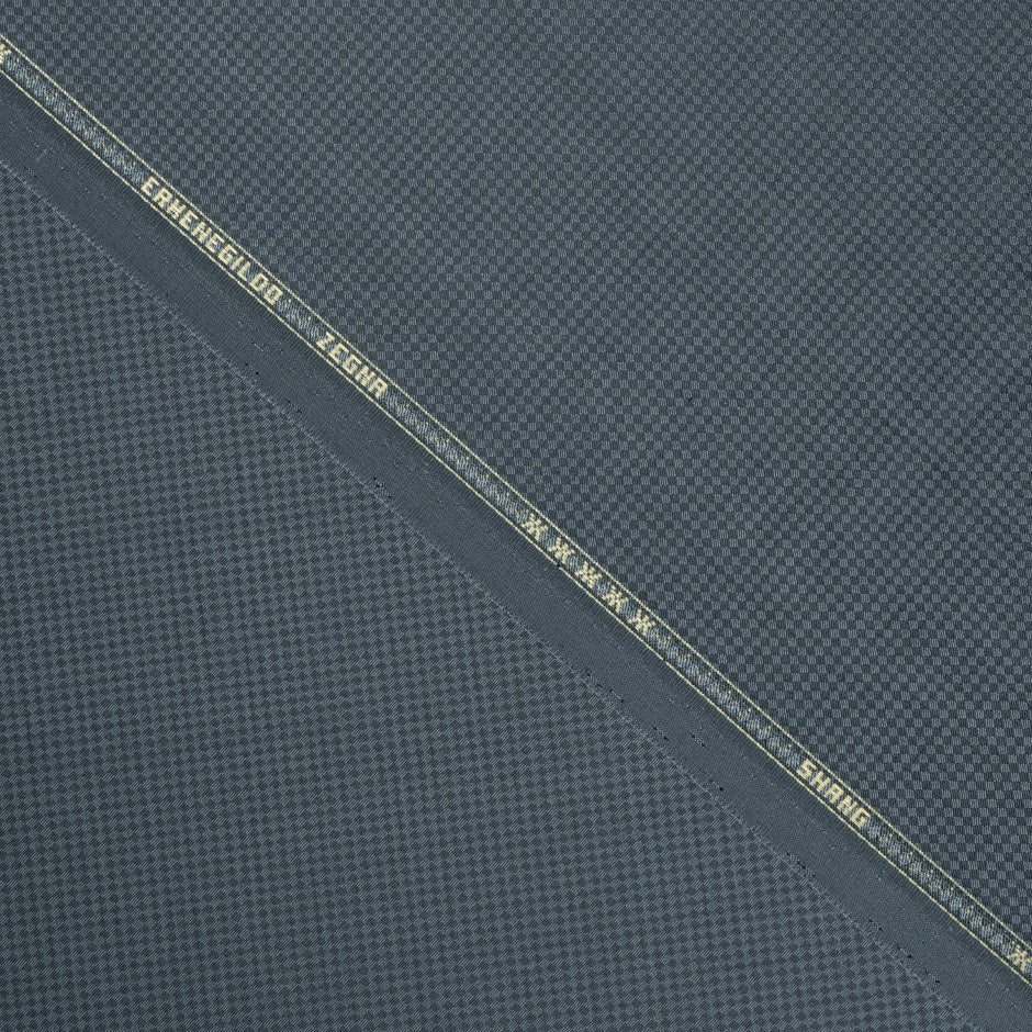 Slate Grey Diamond Jacquard Zegna Shang Suiting