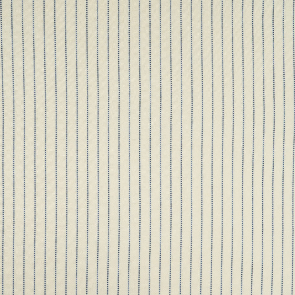 Blue Striped Cream Stretch Wool