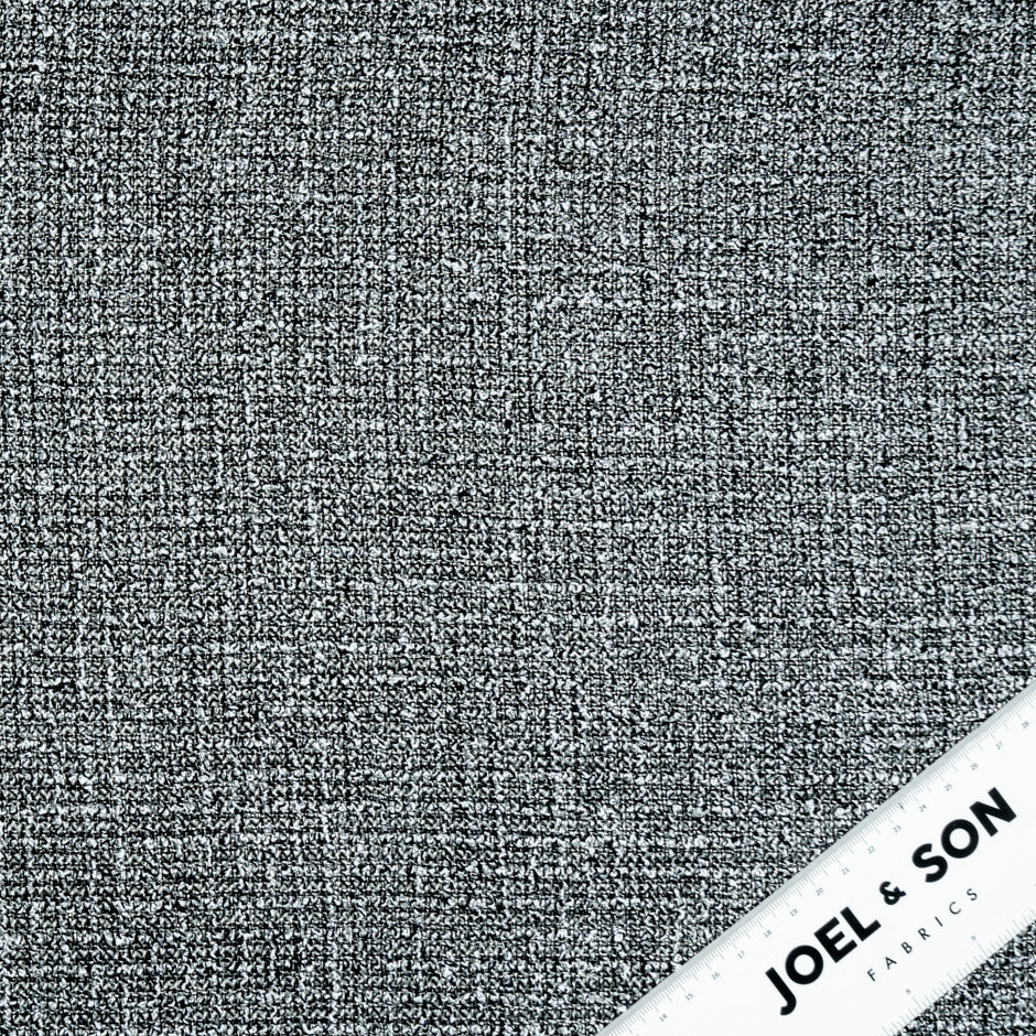 Grey, Black & White Lurex Bouclé