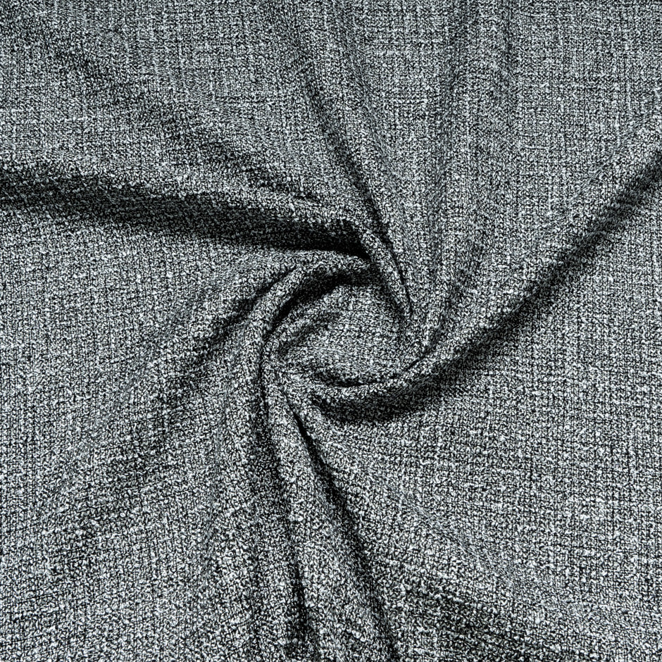 Grey, Black & White Lurex Bouclé