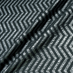 Black Metallic Chevron Jacquard Brocade