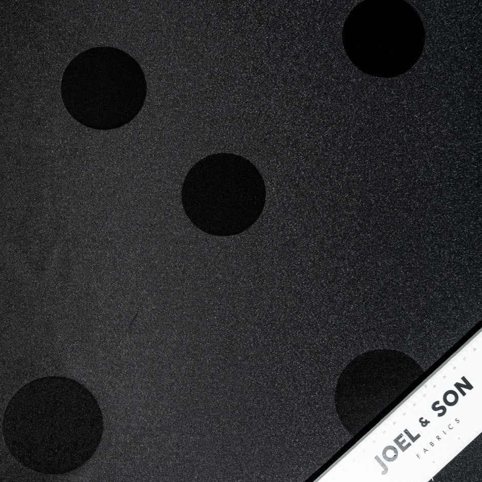 Black Spotted Black Silk Blend Mikado