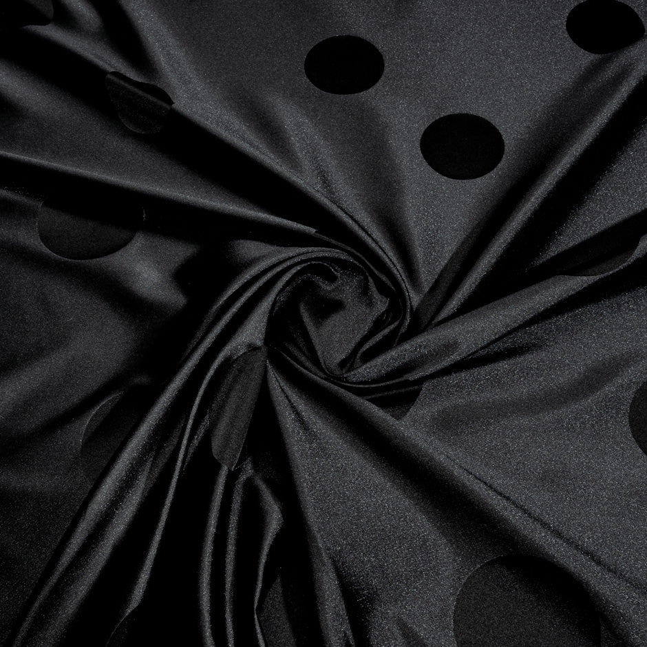 Black Spotted Black Silk Blend Mikado