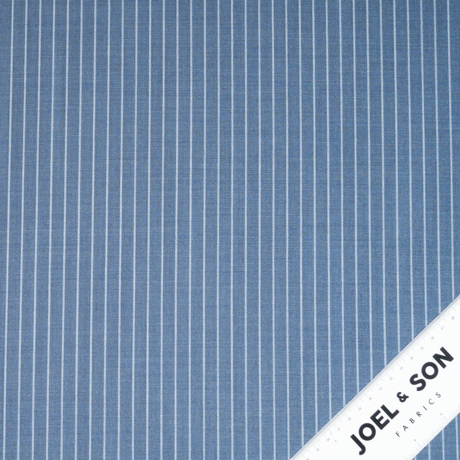 Blue Striped Super 150s Pure Wool Suiting