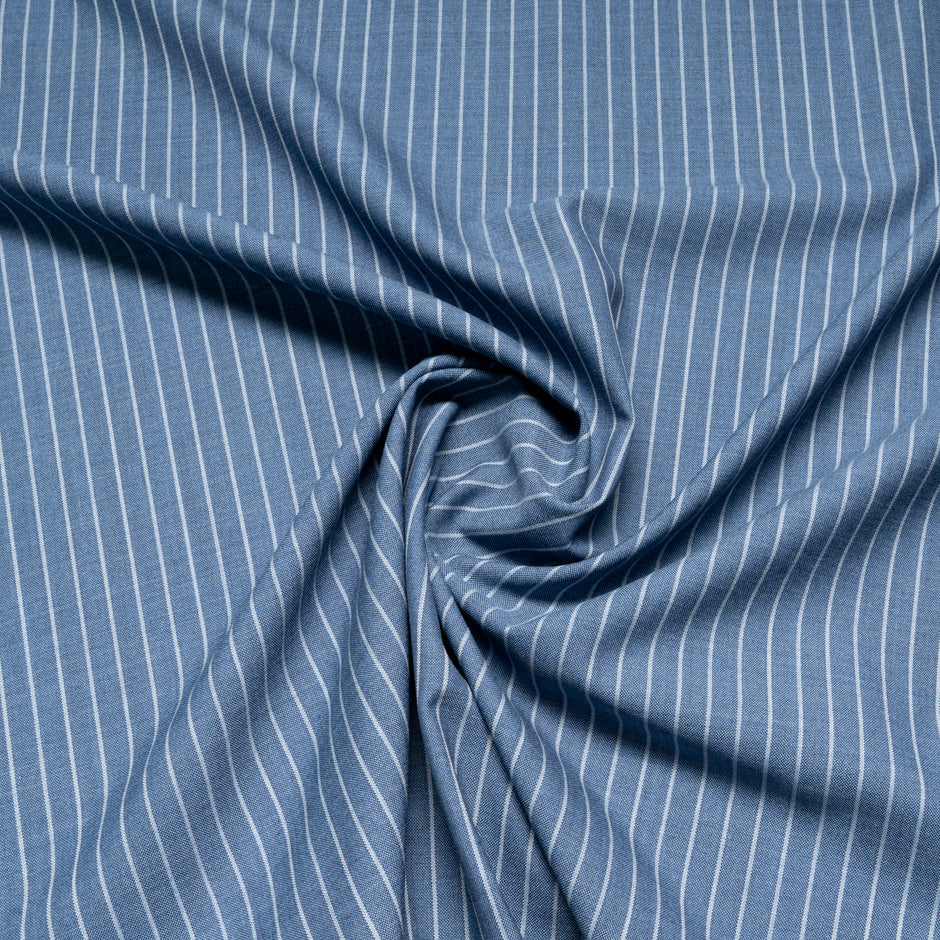 Blue Striped Super 150s Pure Wool Suiting