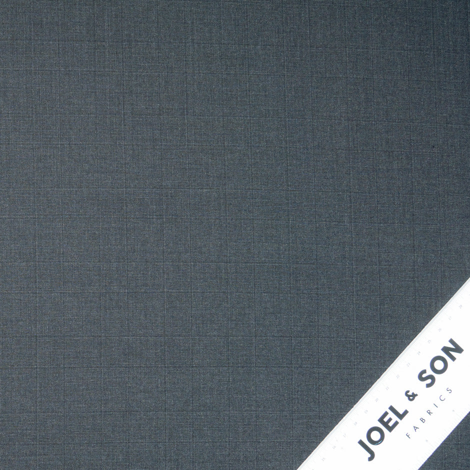 Grey Checkered Super 180s Worsted Wool Suiting