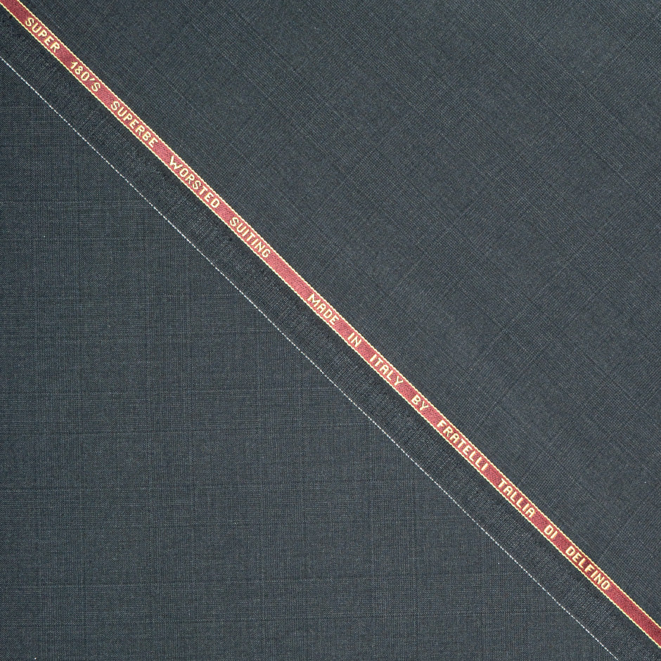 Grey Checkered Super 180s Worsted Wool Suiting