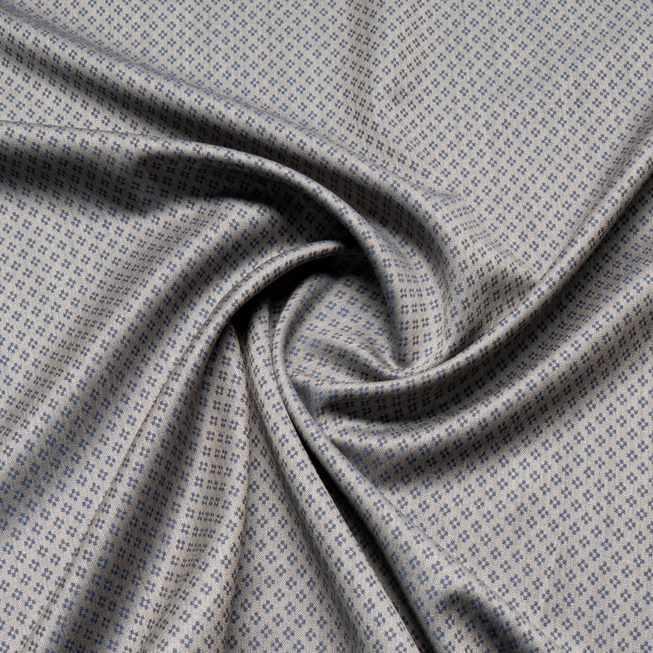 Blue Jacquard Stone Super 160s Tropical Wool