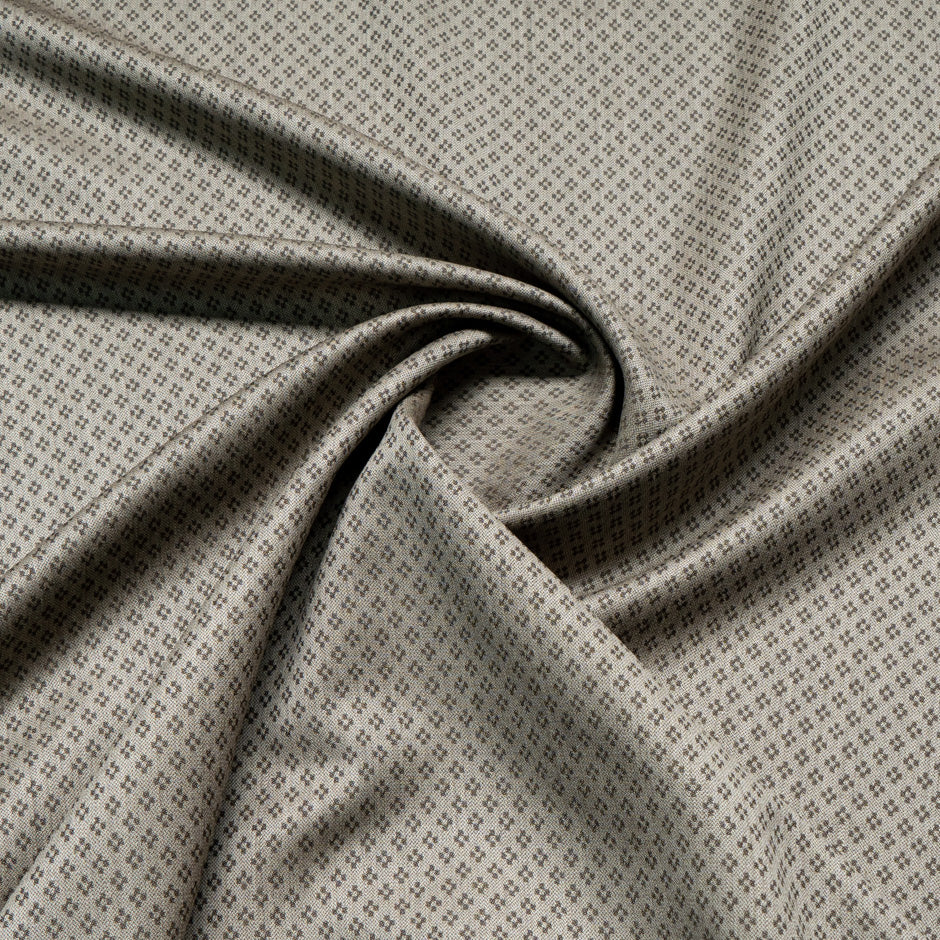 Brown Jacquard Beige Super 160s Tropical Wool