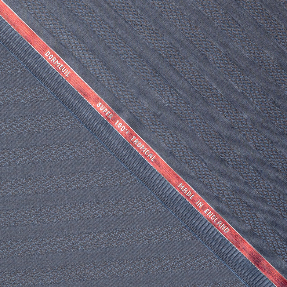Snake Jacquard Blue Super 160s Tropical Wool