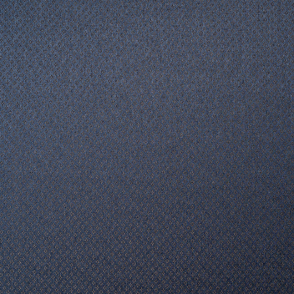 Brown Jacquard Blue Super 160s Tropical Wool