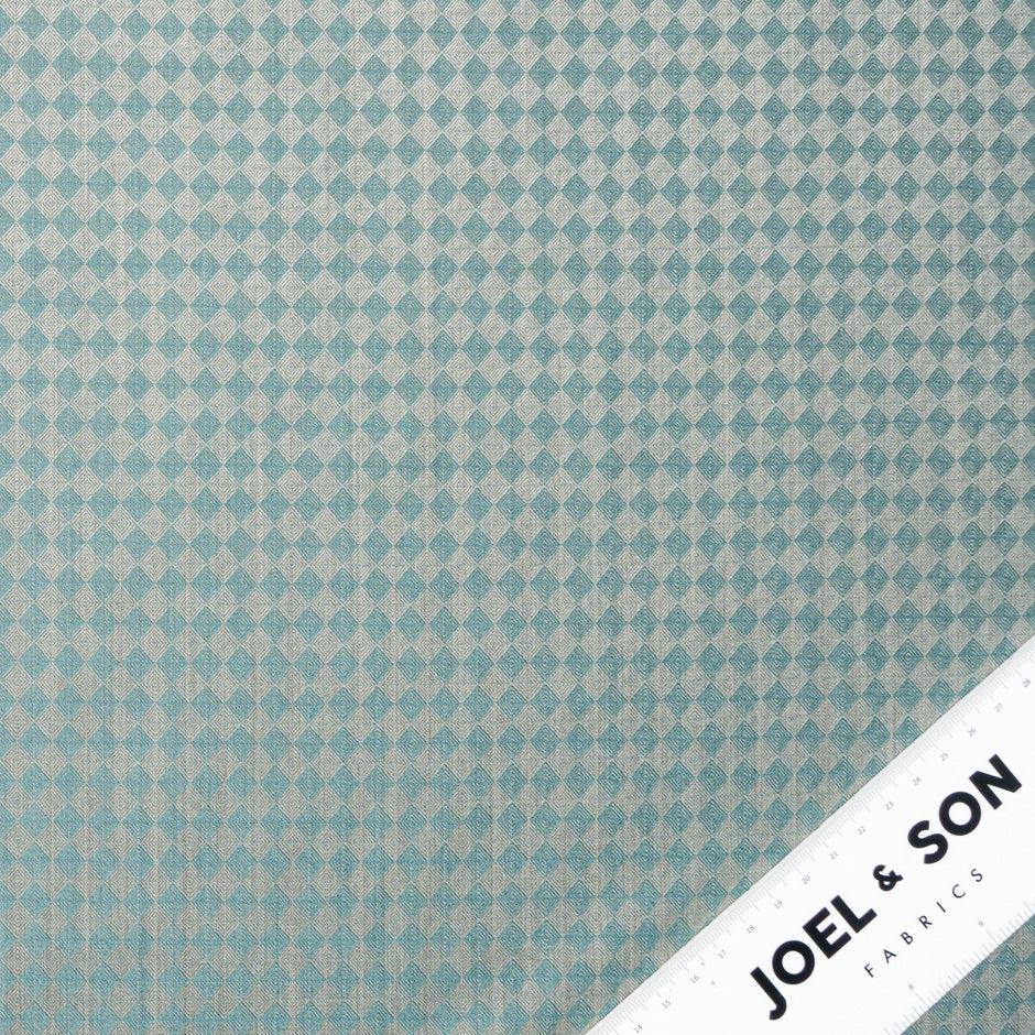 Green Diamond Jacquard Taupe Super 160s Tropical Wool
