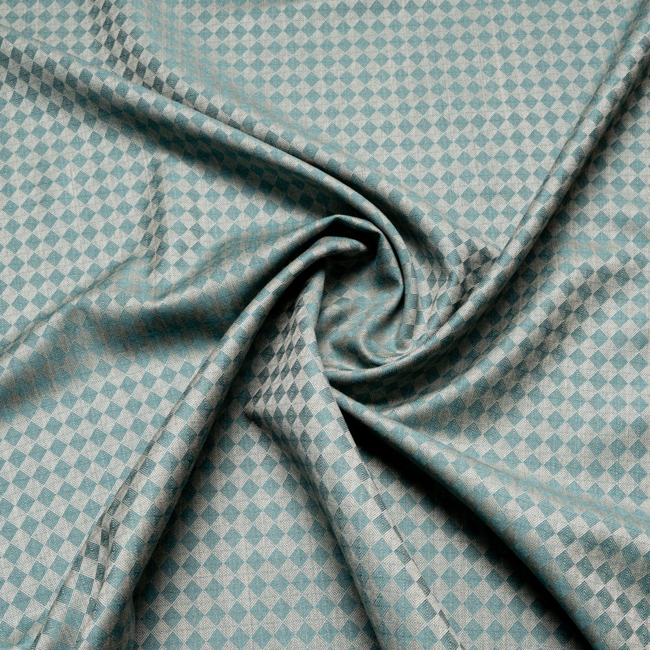 Green Diamond Jacquard Taupe Super 160s Tropical Wool
