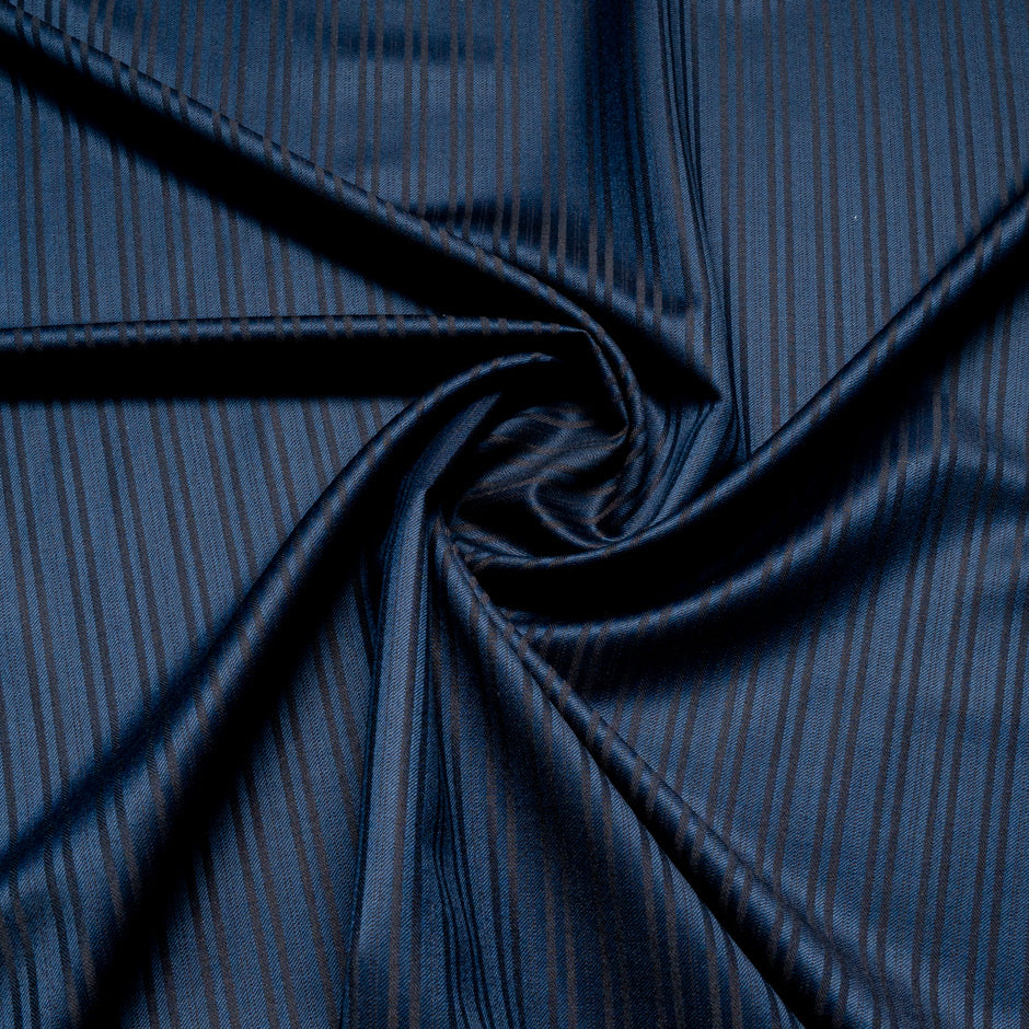 Stripe Jacquard Navy Blue Super 160s Tropical Wool