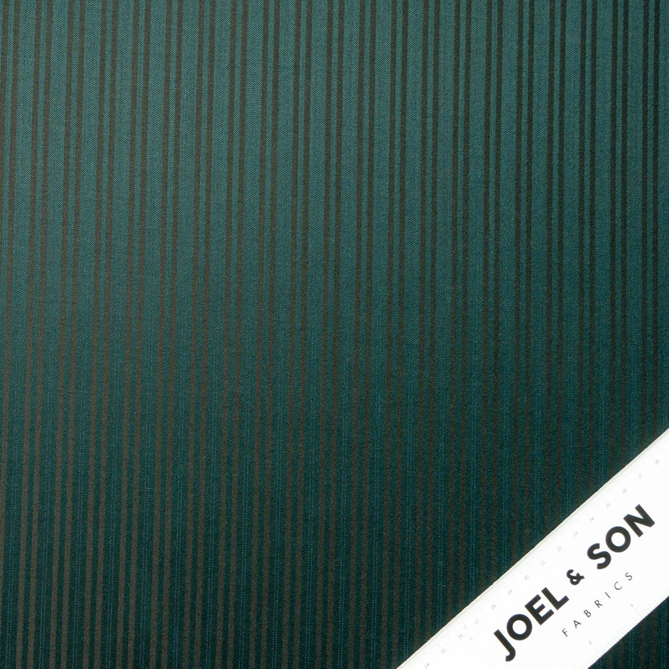 Stripe Jacquard Bottle Green Super 160s Tropical Wool