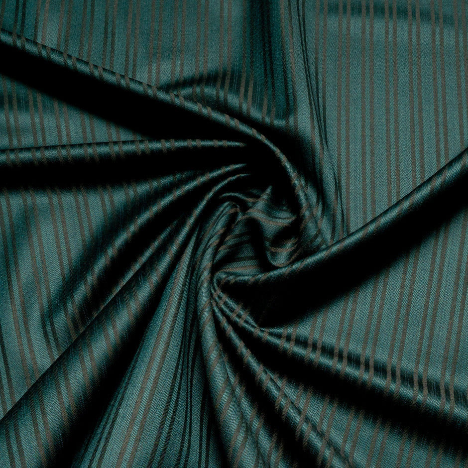 Stripe Jacquard Bottle Green Super 160s Tropical Wool