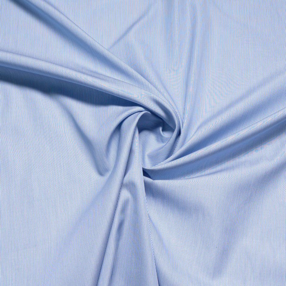 Deep Blue Striped White Pure Cotton