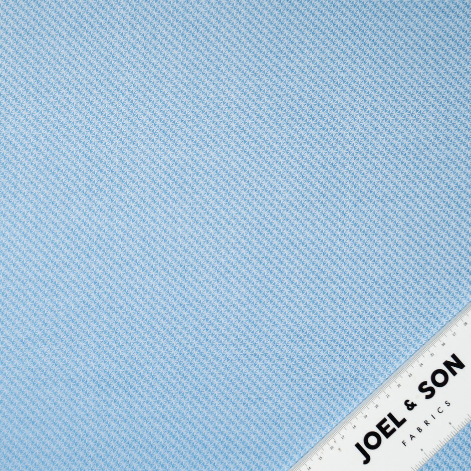 Rich Blue Geometric Jacquard Cotton