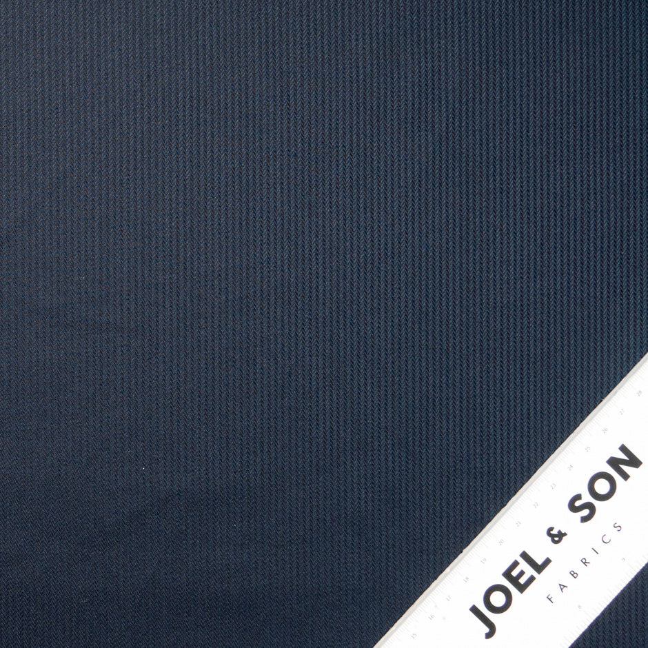 Midnight Blue Herringbone Pima Cotton Shirting