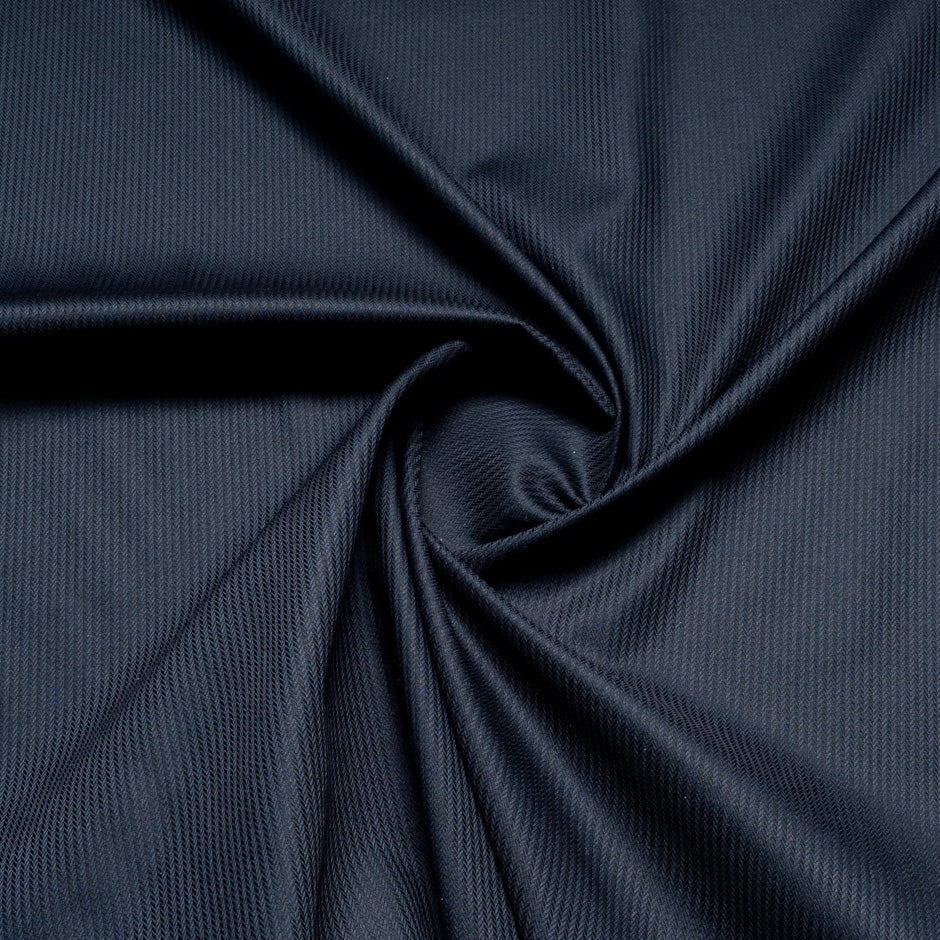 Midnight Blue Herringbone Pima Cotton Shirting